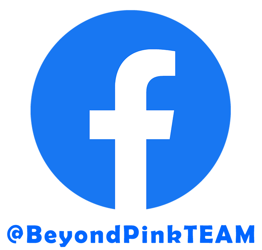 Facebook icon with text saying @BeyondPinkTEAM